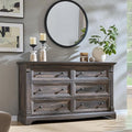 Farmhouse 6 Drawers Dresser for Bedroom, Wooden Dresser TV Stand by T4TREAMFurniture