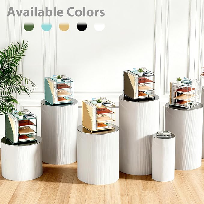 Desk File Organizer and Accessories, 4-Tier Paper Organizer - Image 7