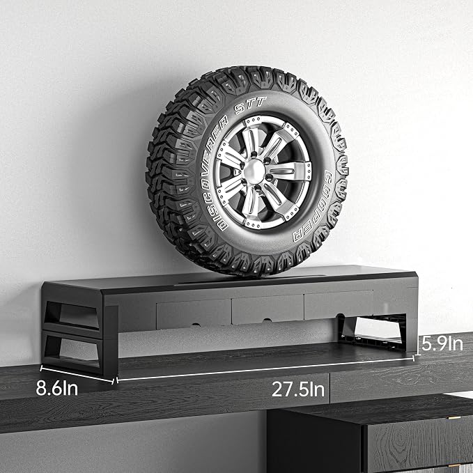Computer monitor stand with 3 drawer ，Laptop Desk Shelf & Monitor Riser， 27.55 - Image 3