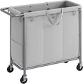 SONGMICS Laundry Basket with Wheels, 3-Section Rolling Laundry Hamper, 52.8 by SONGMICSbySONGMICSHOME