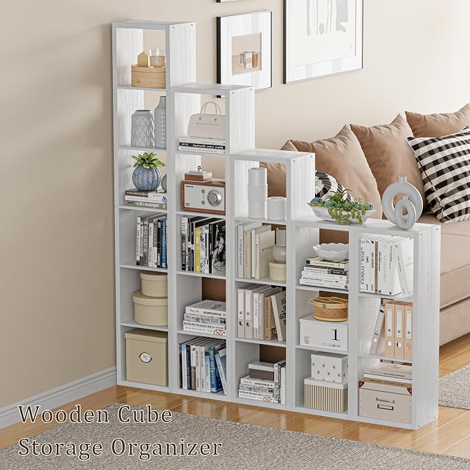 Cube Storage Organizer Bookcase, Small 4 Tier 11 inch Open Back Cubical Shelf - Image 5