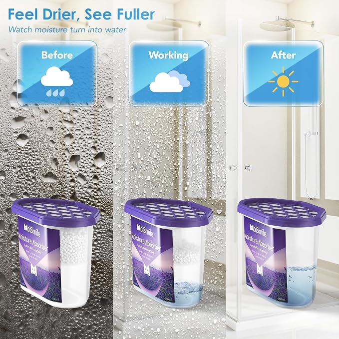 Moisture Absorbers 3 Pack, Lavender Fragrance Closet Dehumidifier - Image 2