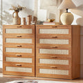 LEYAOYAO Rattan Dresser for Bedroom Set 2, Boho Small Dressers by LEYAOYAO-Findtheshiningpointofyourideallife%EF%BC%81