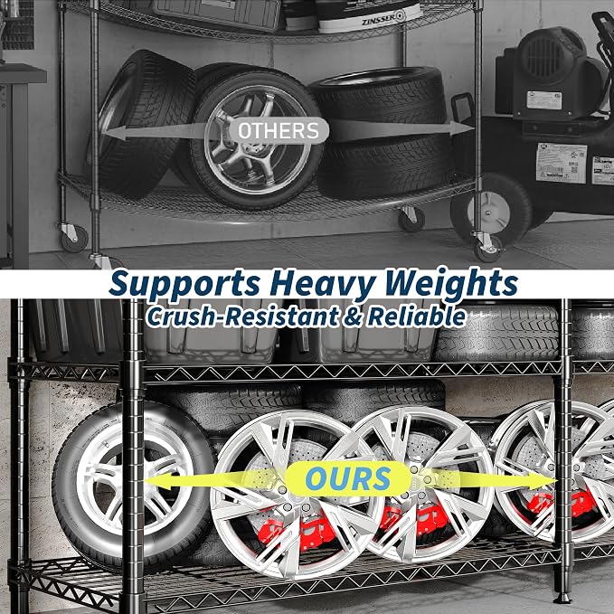 Garvee Metal Storage Shelves Heavy Duty Metal Shelving, 4-tier Wire Shelving - Image 7