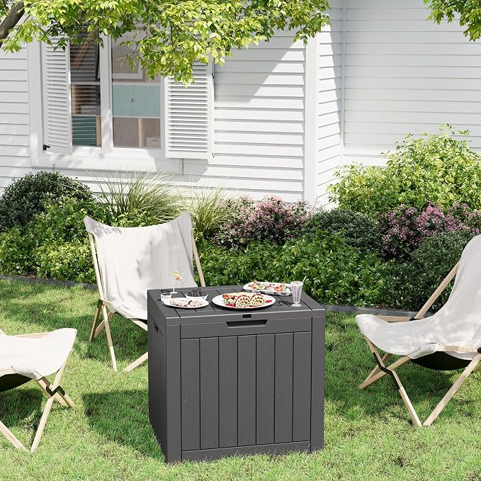 32 Gallon Deck Box Lockable Resin Indoor Outdoor Storage Box waterproof Outdoor - Image 2