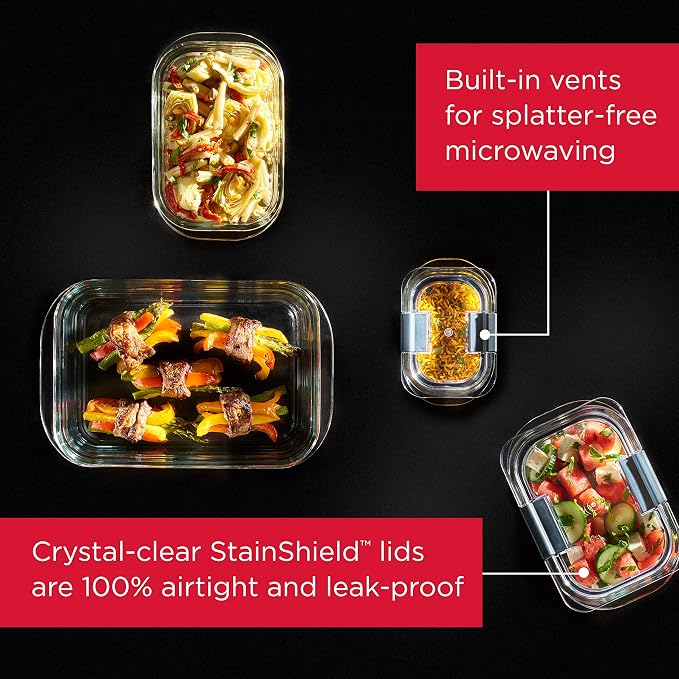 Rubbermaid Brilliance Glass Food Storage Containers, 3.2 Cup, Leak-Proof - Image 2