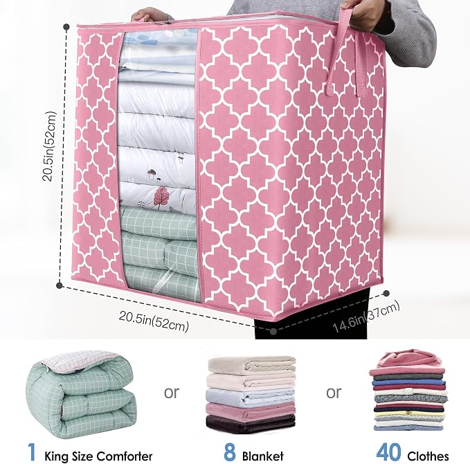 WISELIFE Storage Bags 2 Pack/100L Large Blanket Clothes Organization and - Image 2