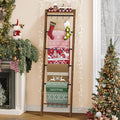 Blanket Ladder Shelf, Decorative Quilt Rack, 7-Tier Farmhouse Ladder Holder by Hzuaneri