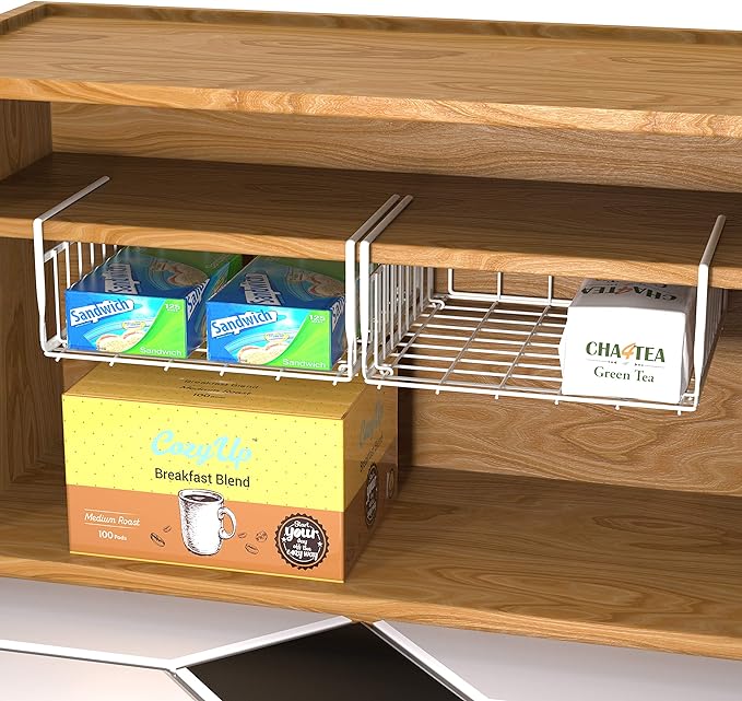 Simple Houseware Under Shelf Basket, Office – Wire Metal Shelf Organizer - Image 4