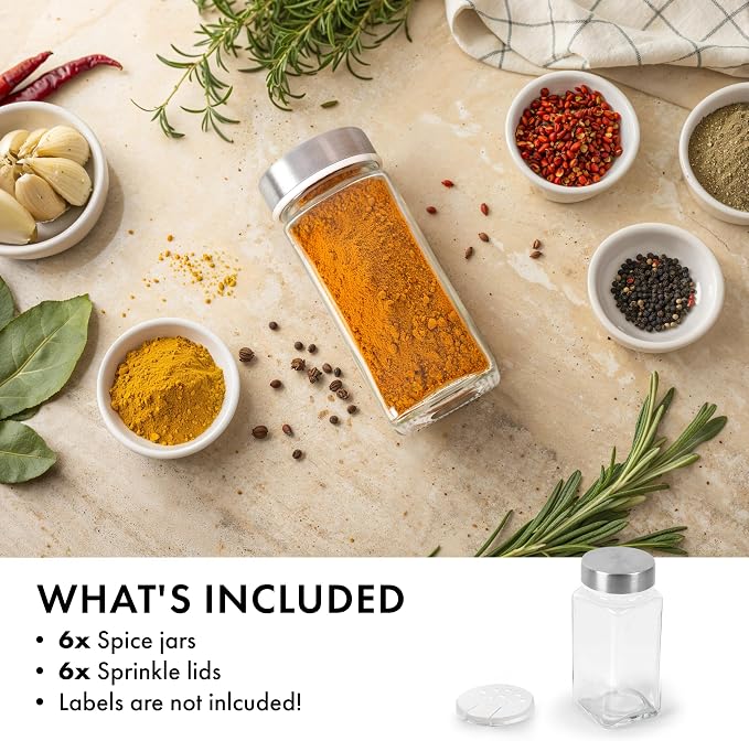 Glass Spice Jars and stainless Steel Lids Spice Containers - Image 2