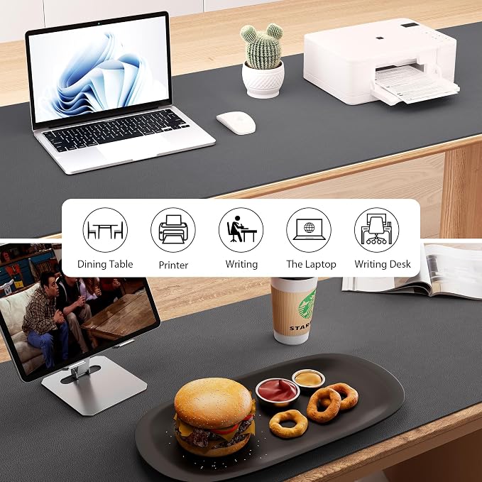 Aothia Leather Desk Pad Protector, Office Mat, Large Mouse Pad, Laptop Desk Pad - Image 6