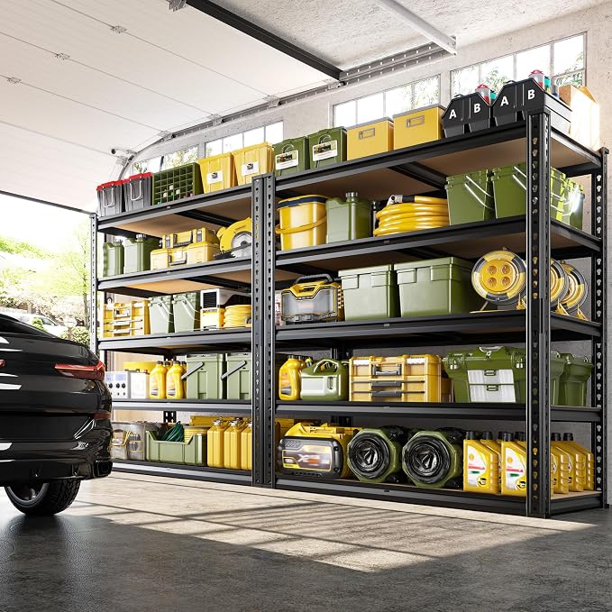 72.1" H Garage Shelving 2030LBS Garage Storage Shelves, 5 Tier Adjustable Metal - Image 2