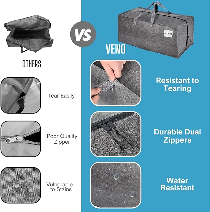 VENO 6 Pack Moving Bags w/Backpack Straps, Heavy Duty, Moving Boxes Alternative - Image 4