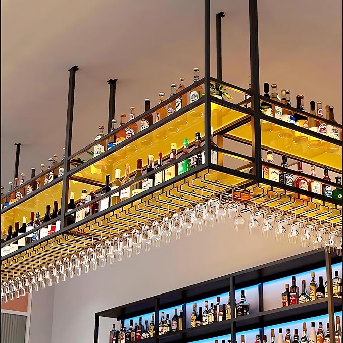 39.3IN Acrylic Ceiling Wine Glass Rack - Image 9