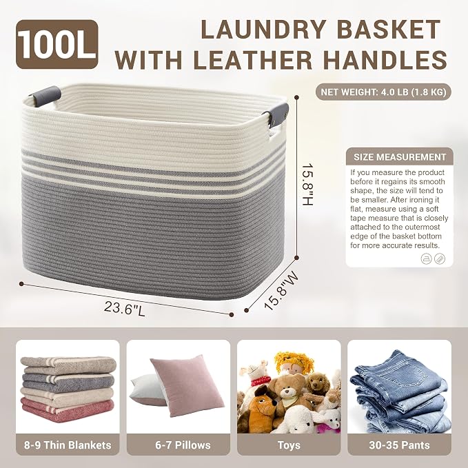 100L Extra Large Laundry Basket - Image 2