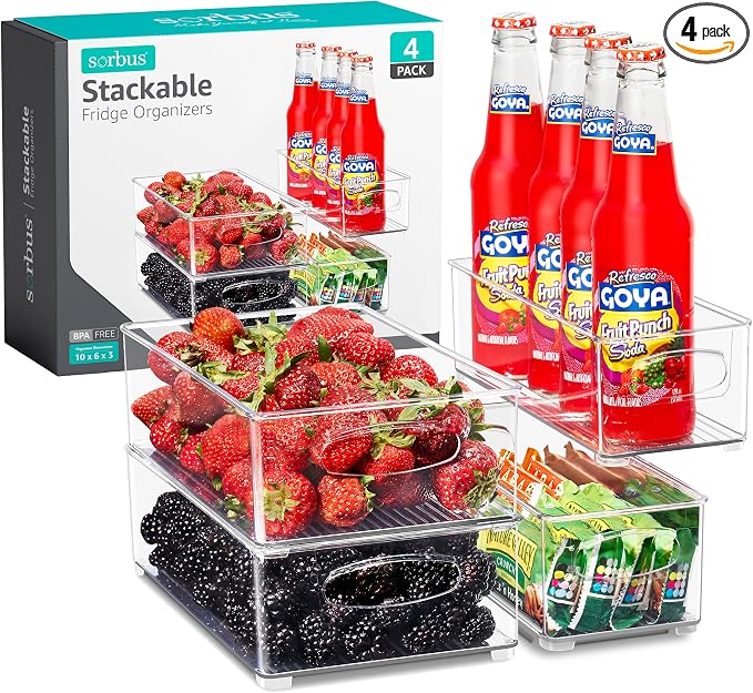 Sorbus Stackable Refrigerator Organizer Bins by Sorbus