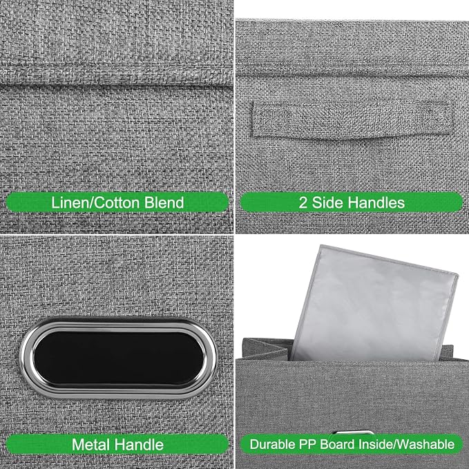Linen Fabric Collapsible Storage Bins - Image 2