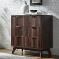 T4TREAM Fluted 3 Drawer Dresser, Curved Profile Design, Wood Drawer Organizer by T4TREAMFurniture