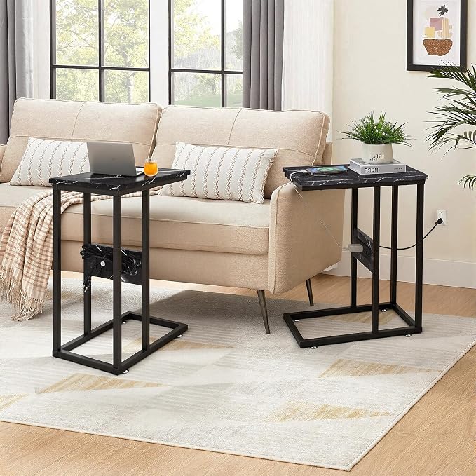 VECELO C Shaped End Side Table - Image 10