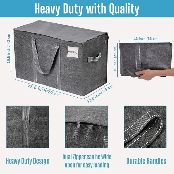 VENO 8 Pack Moving Bags and Large Christmas Storage Bins - Image 3