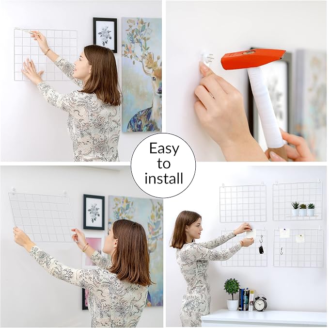 2 Pack Wire Wall Grid Panel | Photos & Pictures Display Grid Wall Panels | White - Image 3