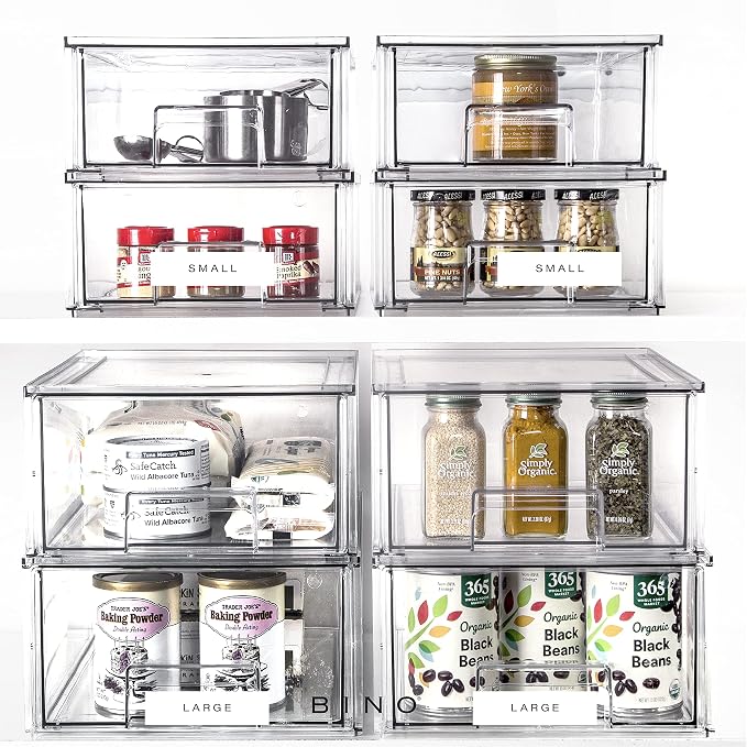BINO | Stackable Plastic Storage Drawers, Large - Image 6