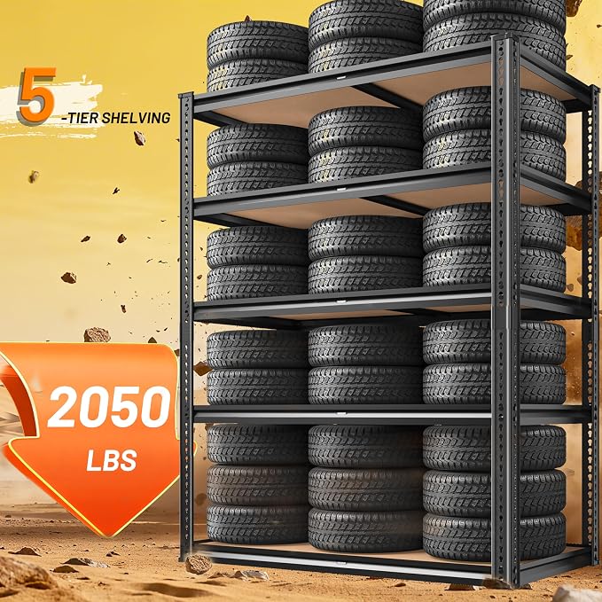 2050LBS Storage Shelves Heavy Duty 5 Tier Garage Storage Shelving, Adjustable - Image 4
