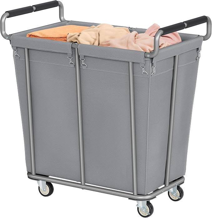 Large Laundry Hamper with Wheels, 360L Rolling Big Laundry Basket by Gewudraw