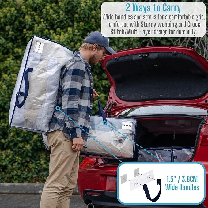 VENO 10 Pack Moving Bags w/Backpack Straps, Heavy Duty, Moving Boxes Alternative - Image 2