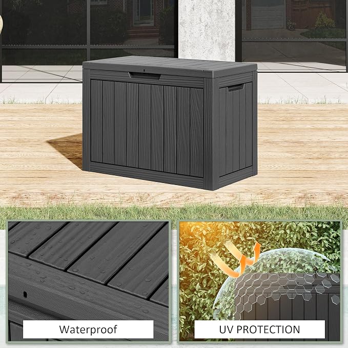 48 Gallon Outdoor Storage Deck Box Waterproof, Garden Tool, Backyard Cushion - Image 5
