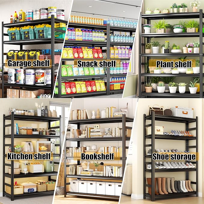 72'' Garage Storage Shelves, 5-Tier Shelving Unit, Metal Shelving Capable of - Image 9