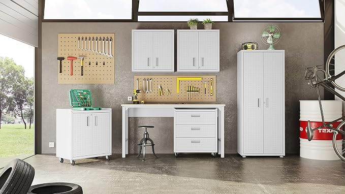 Manhattan Comfort Fortress 30" Floating Textured Metal Garage Cabinet - Image 10