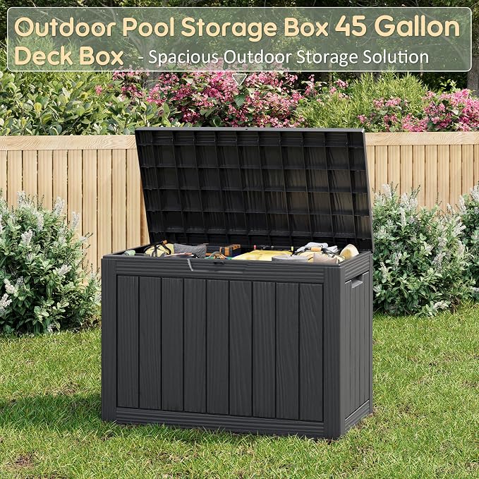 Outdoor Storage Box, Weather-Resistant Resin Deck Box - Image 2
