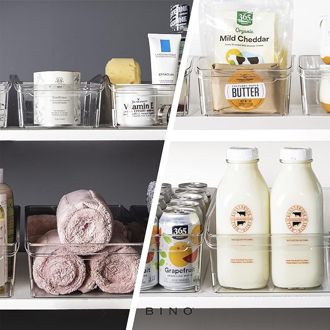 BINO | Plastic Storage Bins, Large | THE CURVE COLLECTION | Multi-Use Fridge / - Image 5