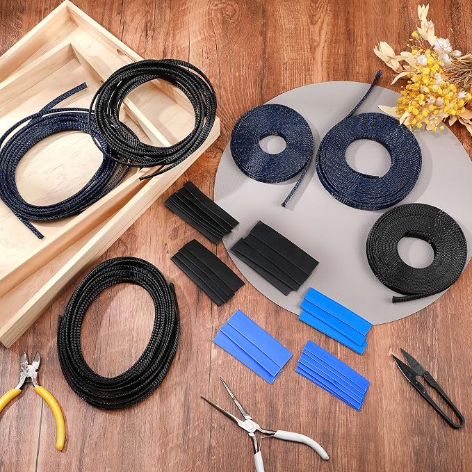 Xuniea 96ft Wire Loom Braided Cable Sleeve Covers Cord Management - Image 7