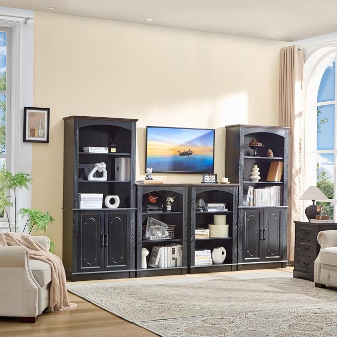 Black 5 Tier Book Shelf and Bookshelf - Image 7