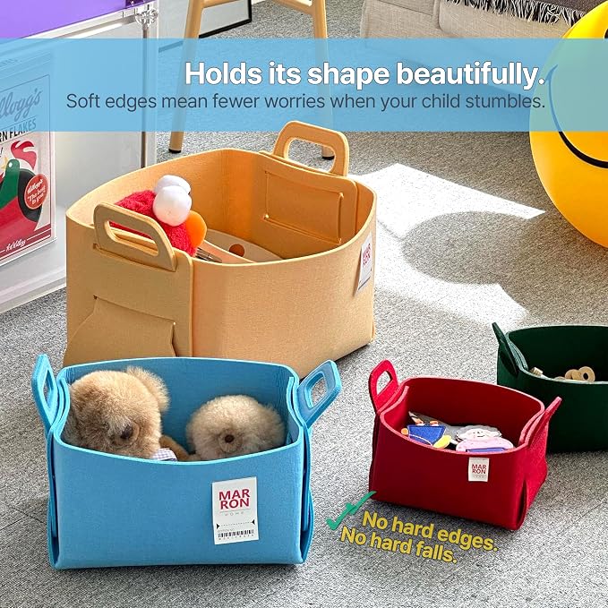 Collapsible Felt CHOCOBROWN Storage Bin Medium 11"x7.1"x7.1" – Foldable Basket - Image 5
