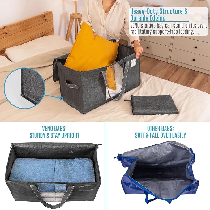 VENO 10 Pack Moving Bags, Comforter and Blanket Storage Bags - Image 3