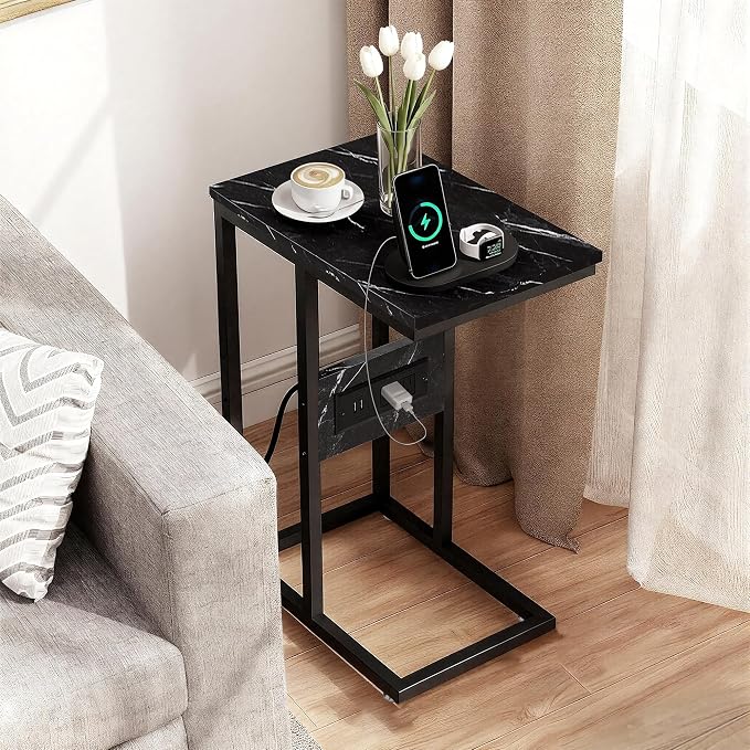 VECELO C Shaped End Side Table - Image 5