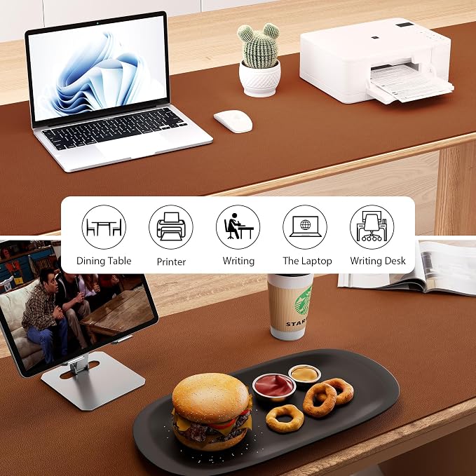 Aothia Leather Desk Pad Protector, Office Mat, Large Mouse Pad, Laptop Desk Pad - Image 6