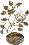 MyGift 14-Inch Bronze-Tone Tree & Bird Nest Earring Stand Jewelry Tower by MyGiftHome