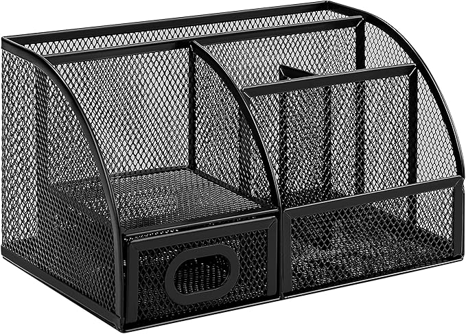 Amazon Basics Pen Holder and Desk Organizer, Office Caddy Storage, ‎9.1" x 5.9" by AmazonBasics