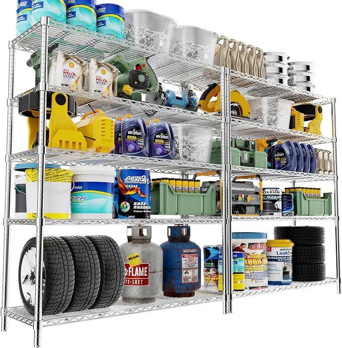 Storage Shelves, 5-Tier Adjustable Metal Industrial Utility Shelf Rack by Unknown