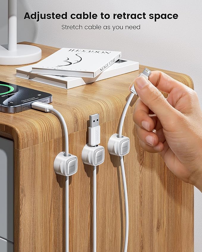 6 Pack Magnetic Cable Clips – Cord Organizer & Holder, Toocki Adhesive Cable - Image 2