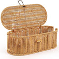 Cable Management Box, Handwoven Faux Rattan Cord Organizer Box by Tohiasen