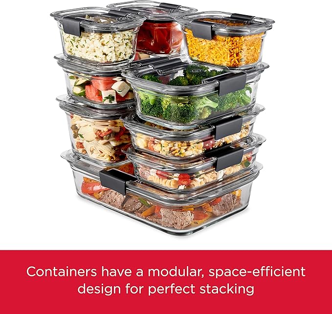 Rubbermaid Brilliance Glass Food Storage set of 4 containers 8 total pieces - Image 5