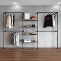 Industrial Pipe Clothing Rack, Wall Mounted Garment Hanging Rack by Anynice