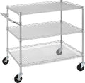 Finnhomy 3 Tier Heavy Duty Commercial Grade Utility Cart, Wire Rolling Cart by Finnhomy