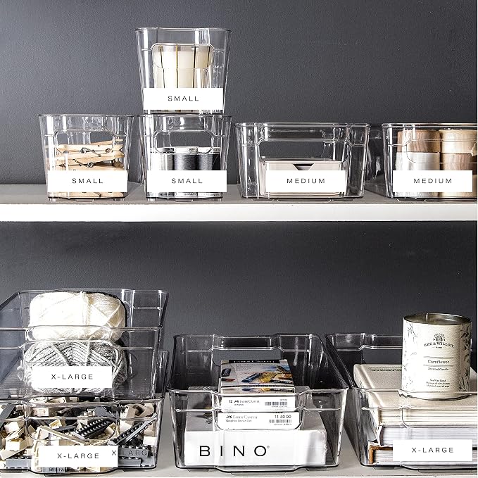 BINO | Stackable Plastic Storage Bins, Large - Image 6