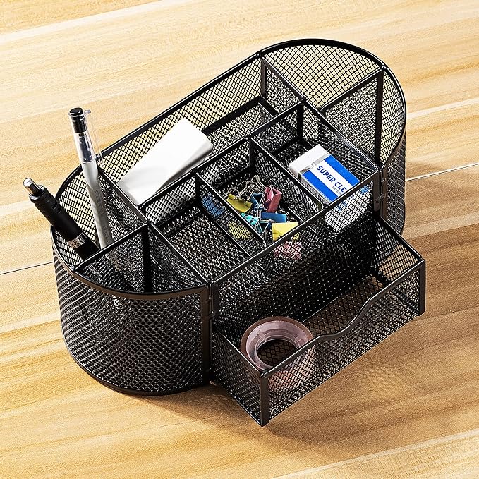 Amazon Basics Pen Holder and Desk Organizer, Office Caddy Storage, ‎9.25" x - Image 6